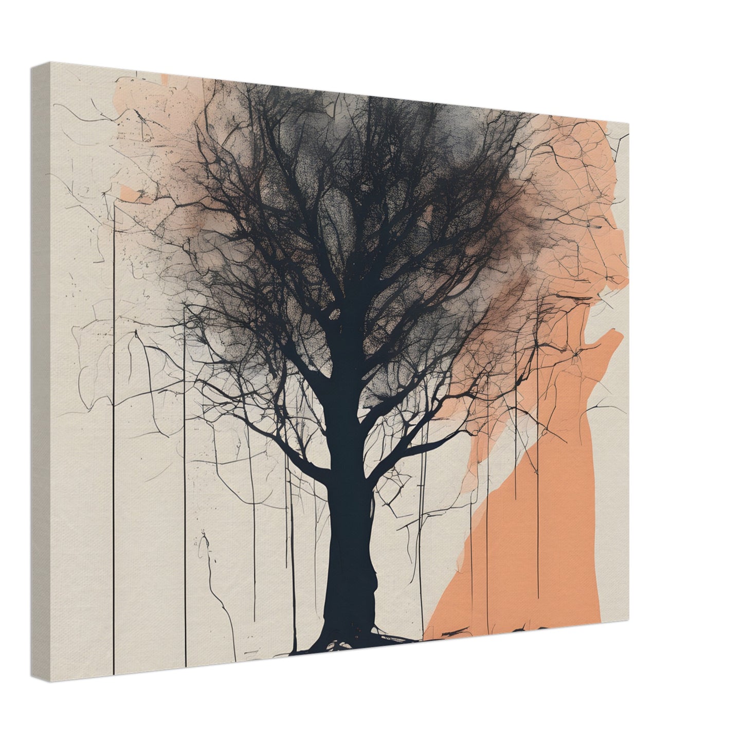 Silhouette Tree Canvas Print - Minimalist Abstract Home Decor