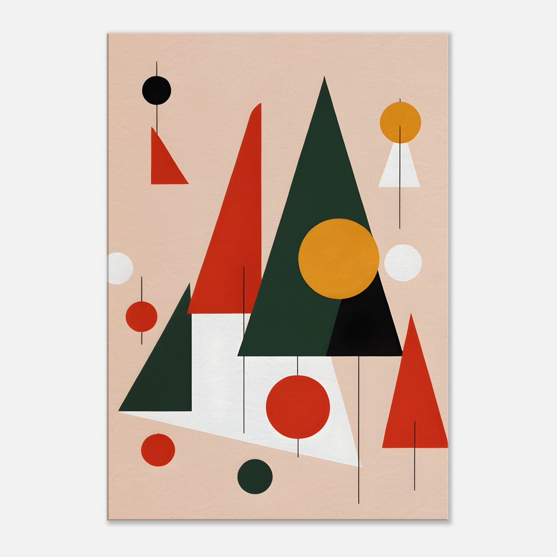 Festive Harmony - Minimalist Christmas Abstract Art Print