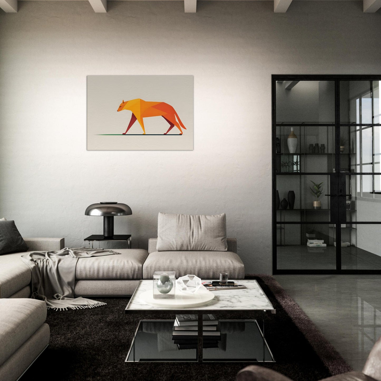 Prismatic Fox - Minimalist Abstract Wall Art