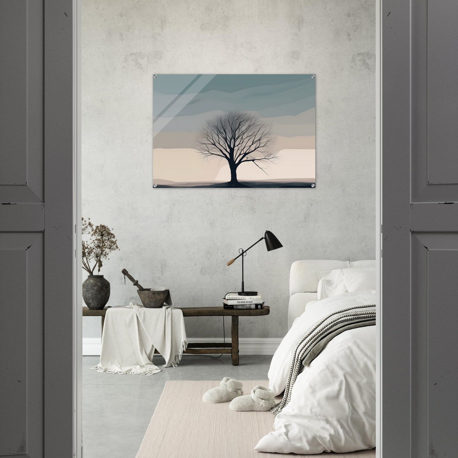 Silhouetted Serenity - Minimalist Abstract Wall Art for Tranquil Spaces