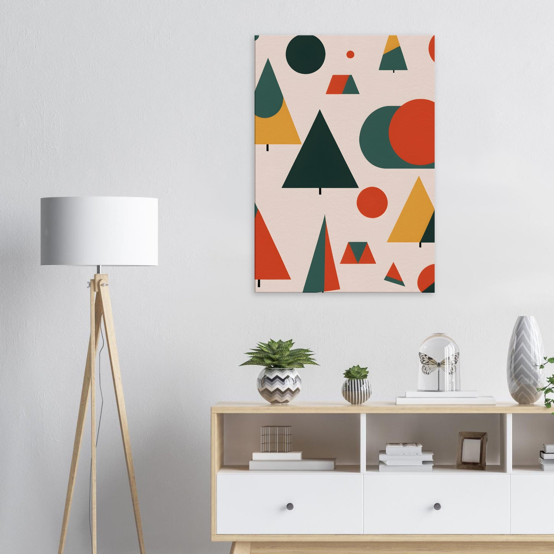 Festive Harmony - Minimalist Christmas Canvas Art for Home