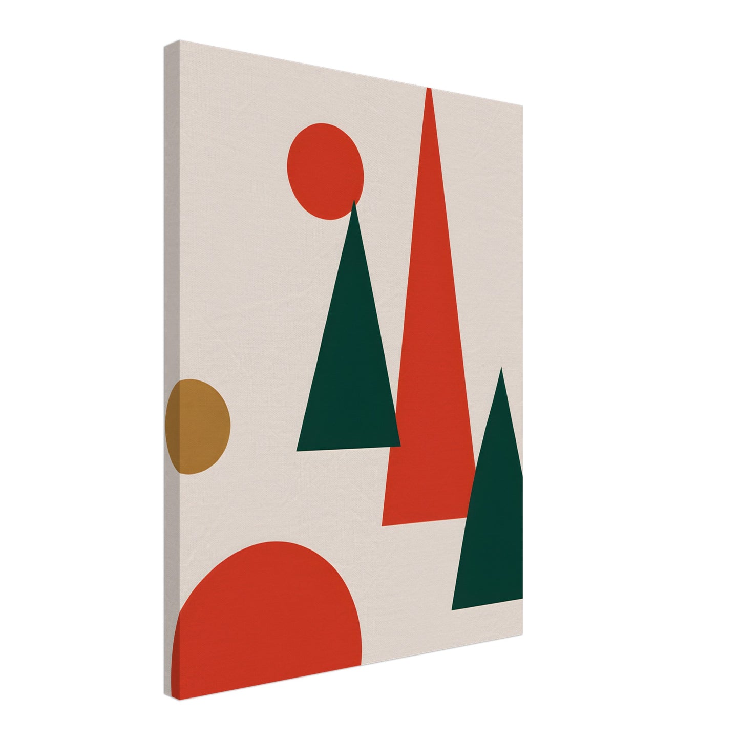 Joyful Geometry - Minimalist Abstract Christmas Canvas Art