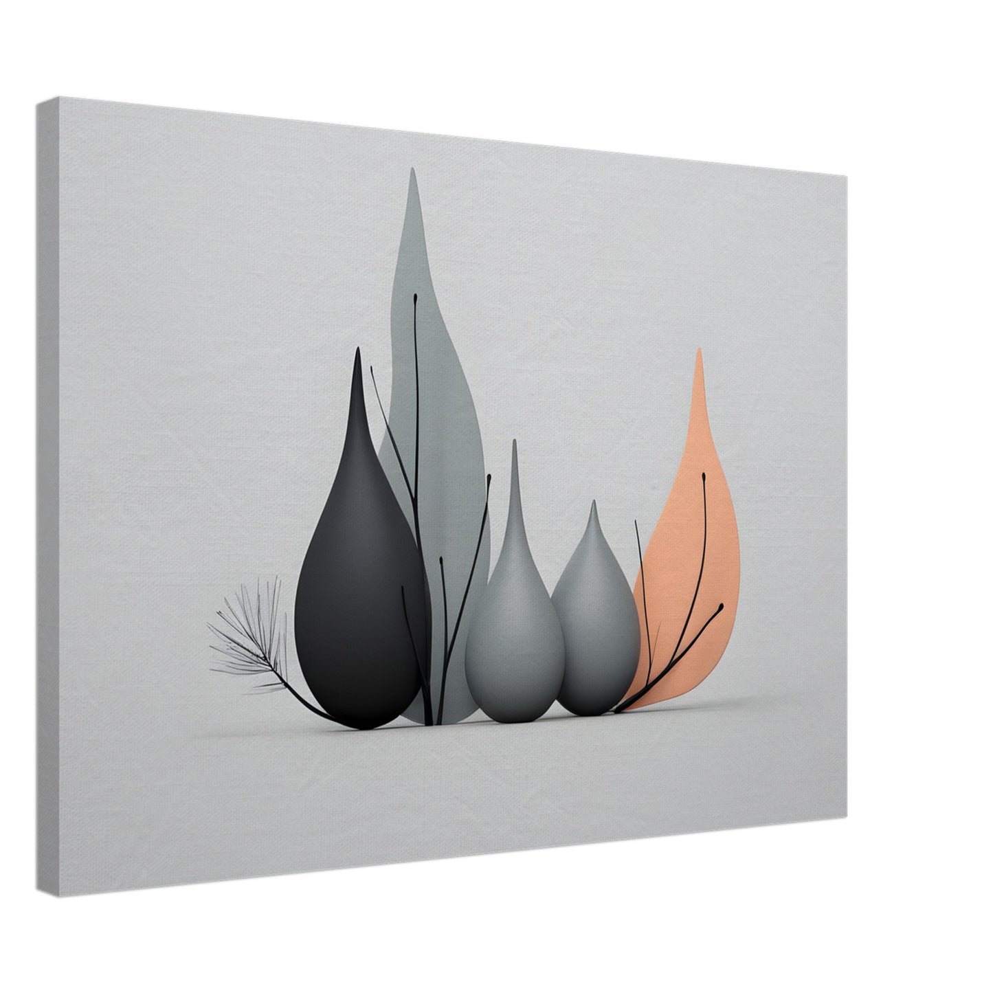 Elegant Minimalist Abstract Wall Art - Leaf Serenity