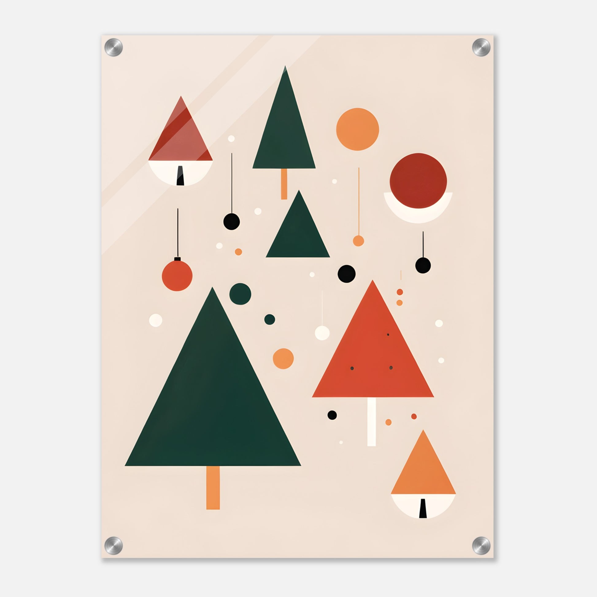 Joyful Forest - Minimalist Christmas Abstract Art Print