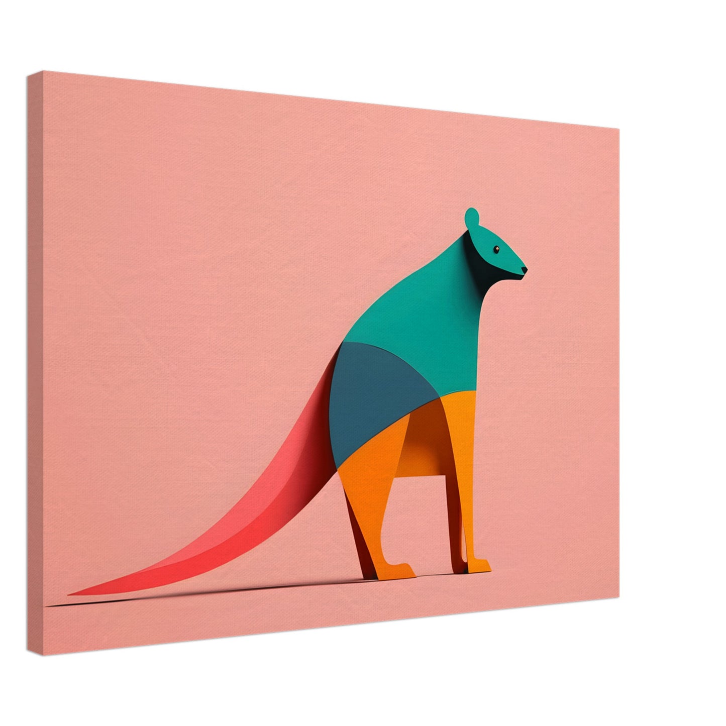 Kangaroo Spirit - Vibrant Minimalist Abstract Wall Art