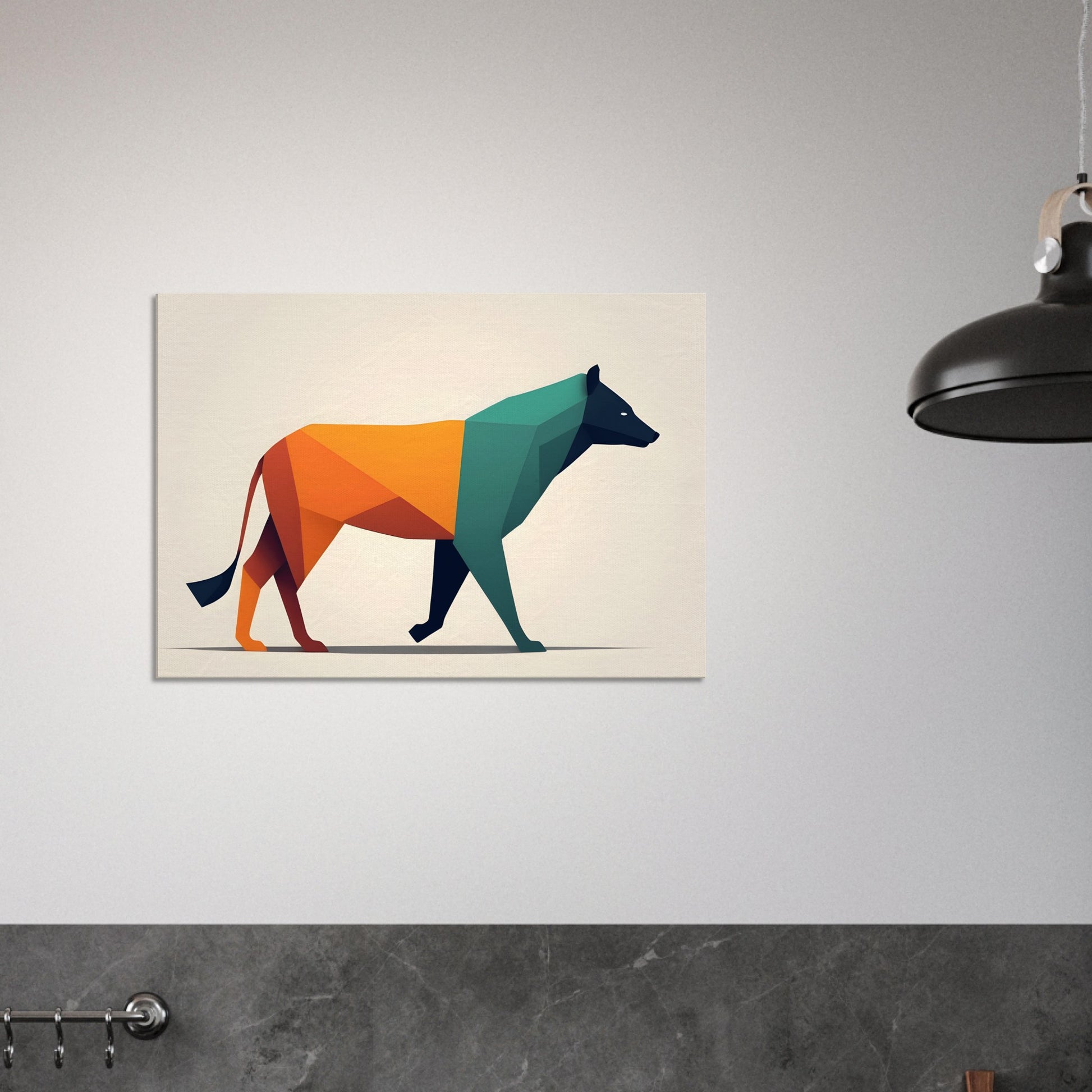 Geometric Canine - Vivid Minimalist Canvas Print Art