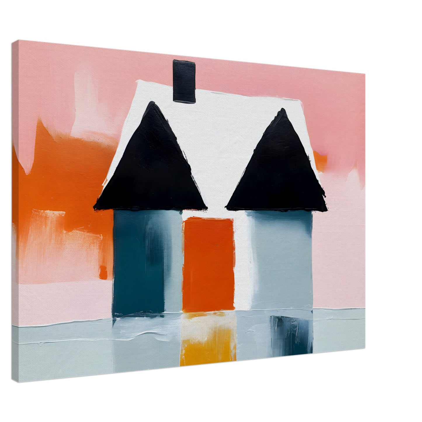 Whimsical Retreat: Modern Abstract House Print