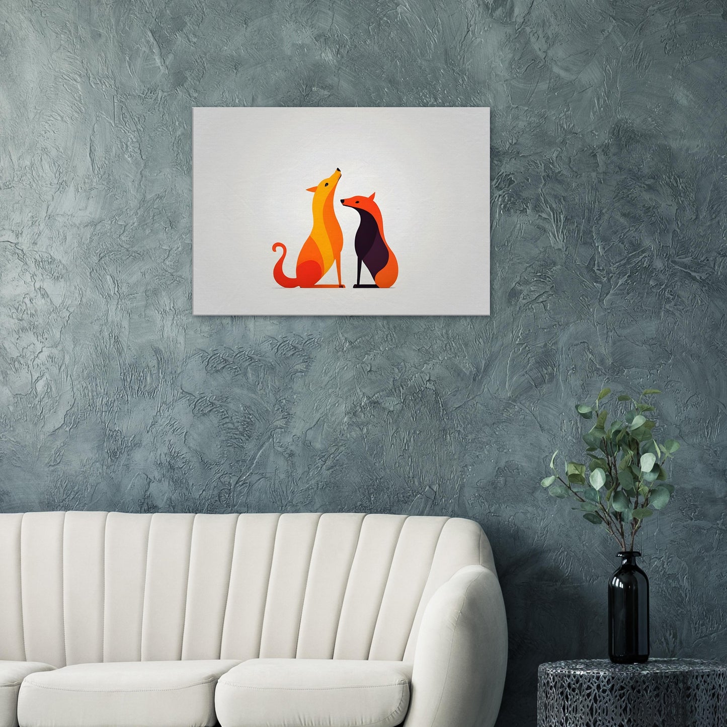 Harmony - Minimalist Abstract Canine Canvas Art