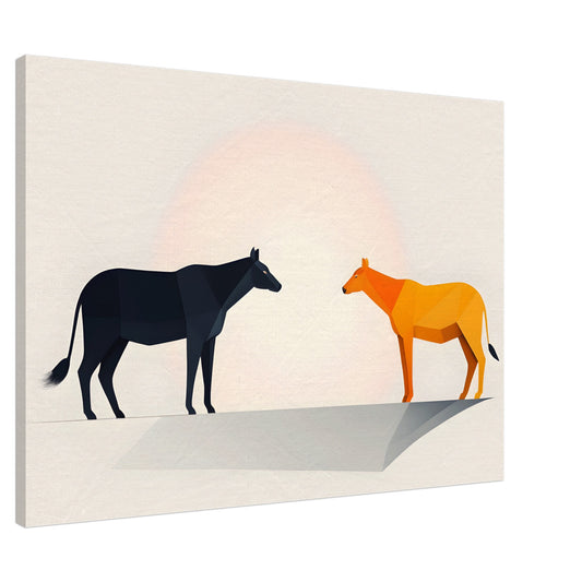 Contrast - Minimalist Canvas Print of Animals