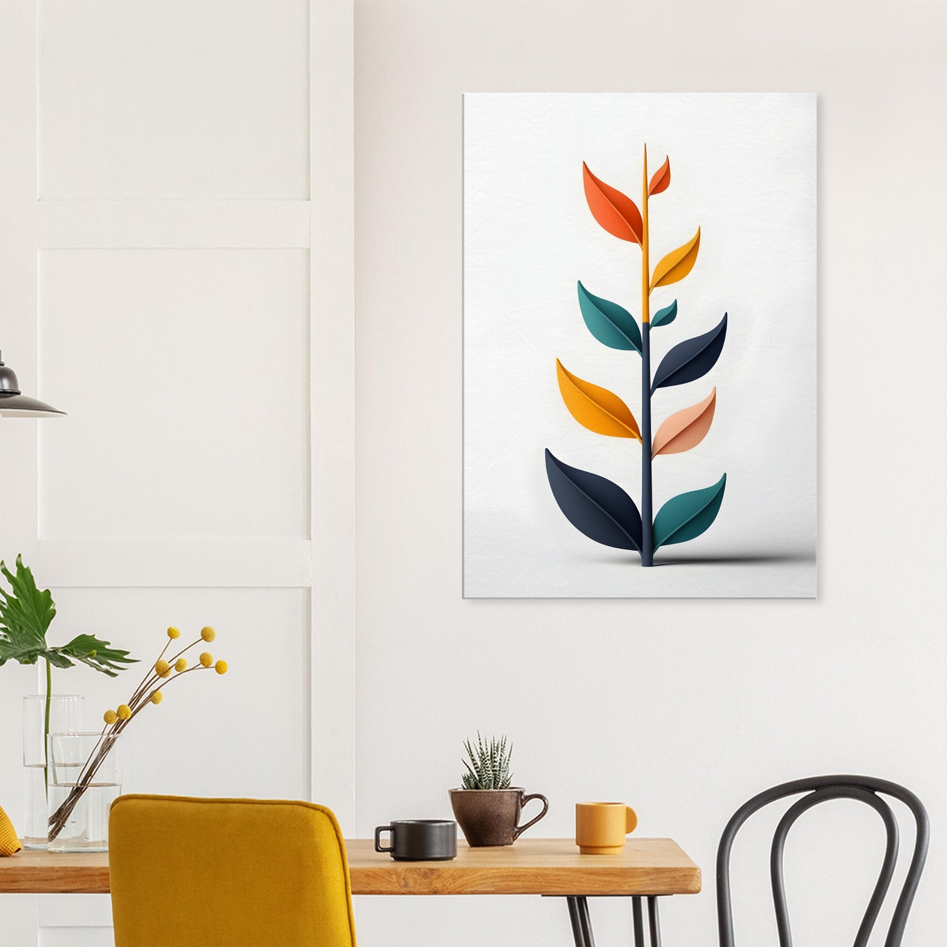 Minimalist Abstract Plant Canvas Print for Modern Decor