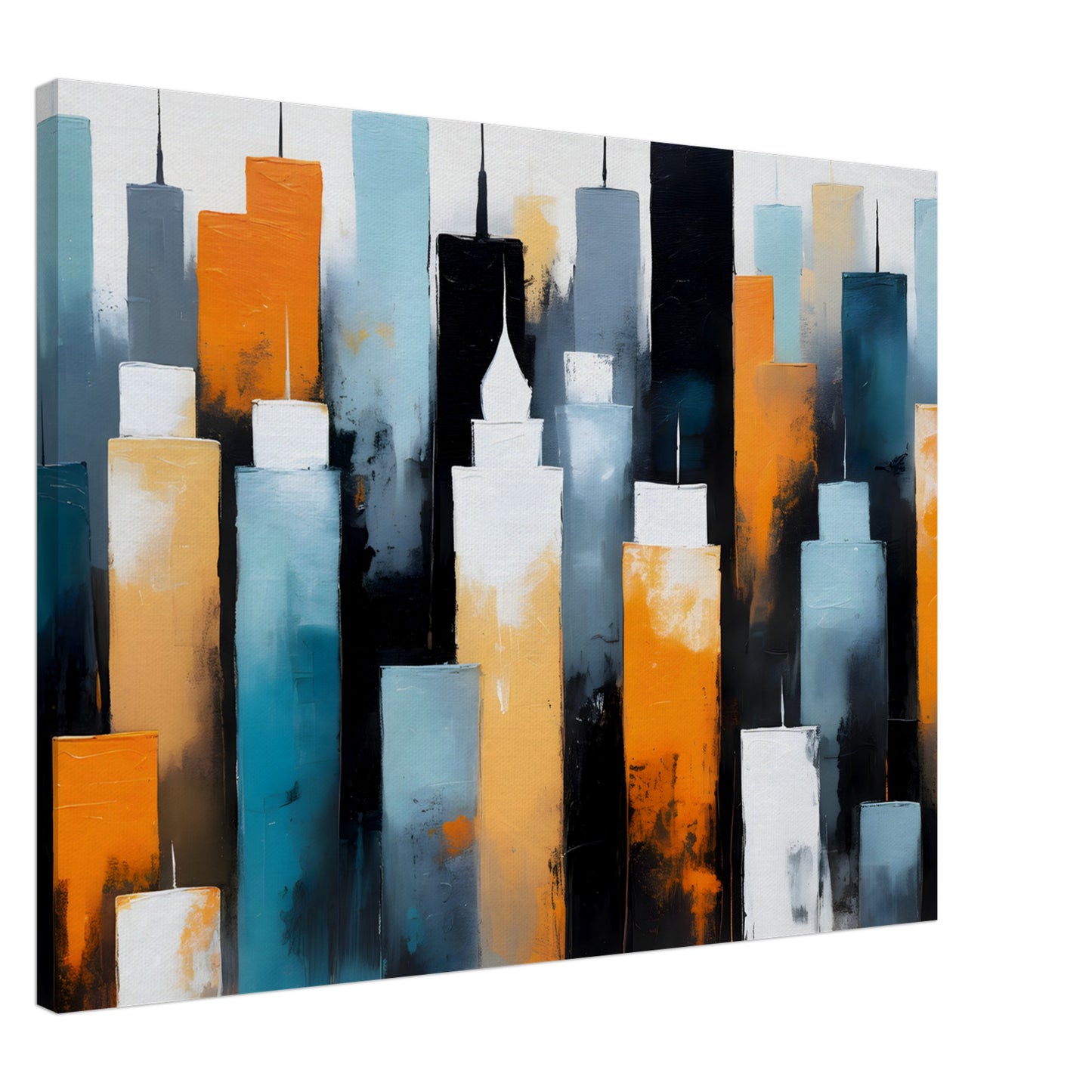 Majestic Cityscape: Abstract Skyline Canvas Art