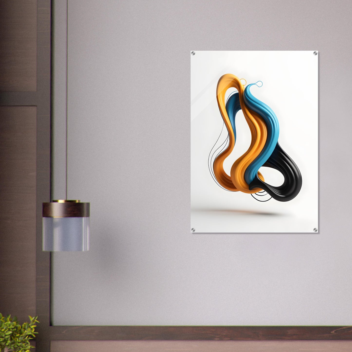 Minimalist Abstract Acrylic Print - Dynamic Flow Art Piece