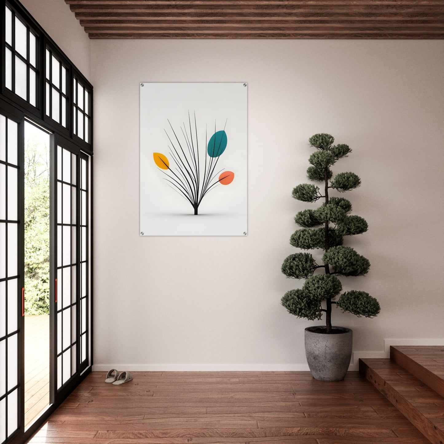 Acrylic glass wall art, Acrylic Print With Nature-Inspired Design