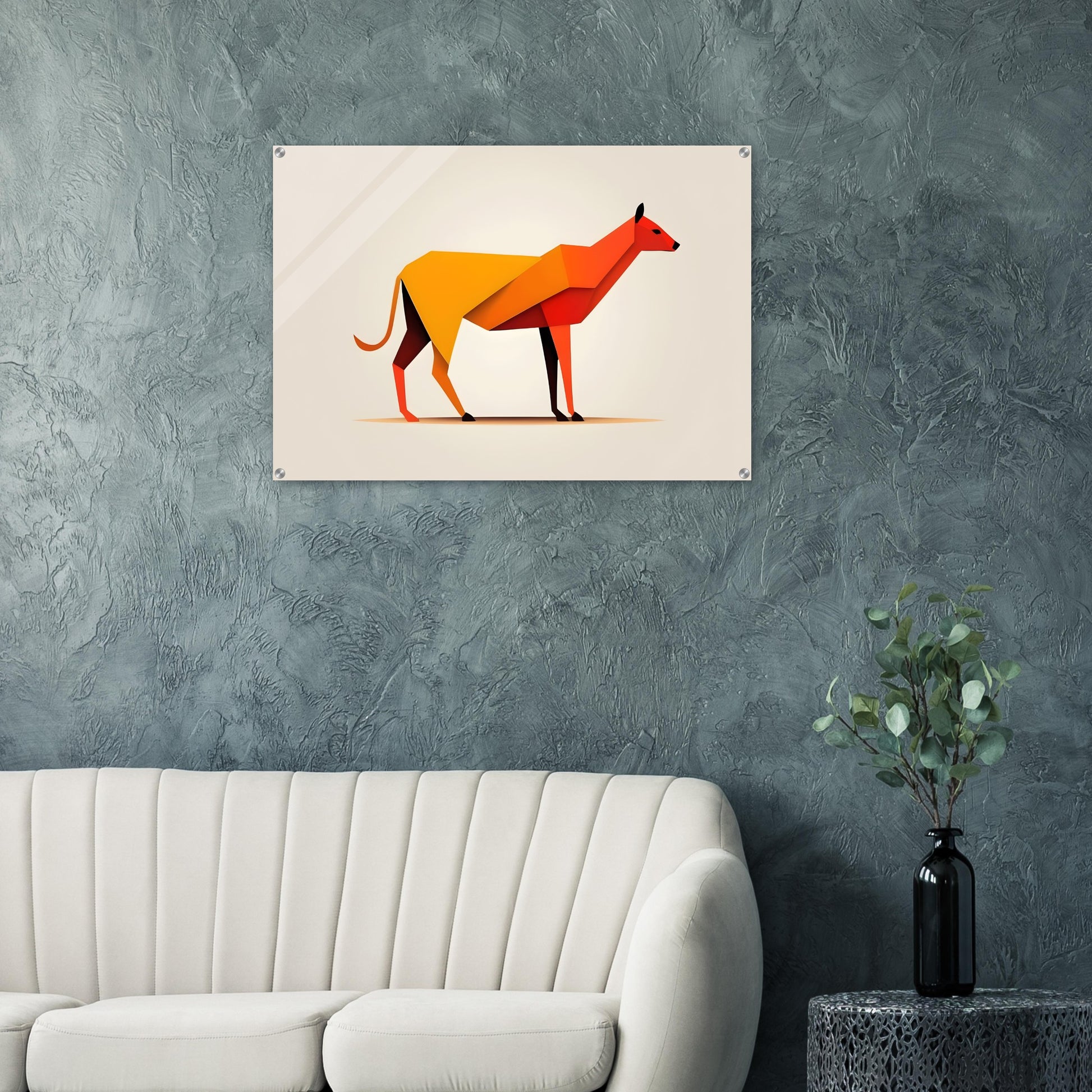 Polygonal Canine - Unique Minimalist Abstract Art Decor