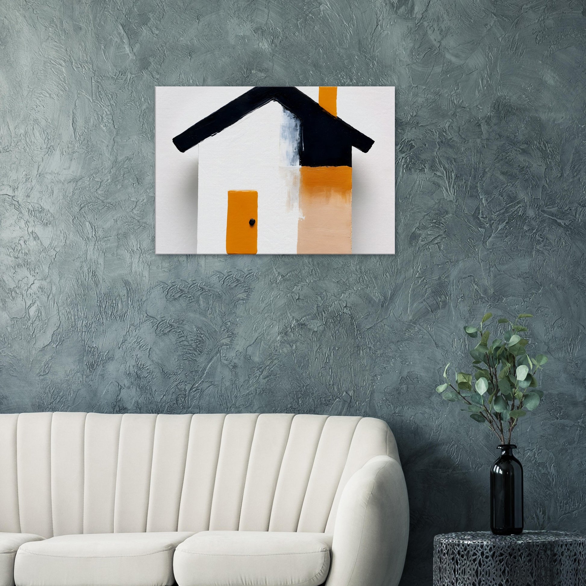 Charming Simplicity: Minimalist House Canvas Art