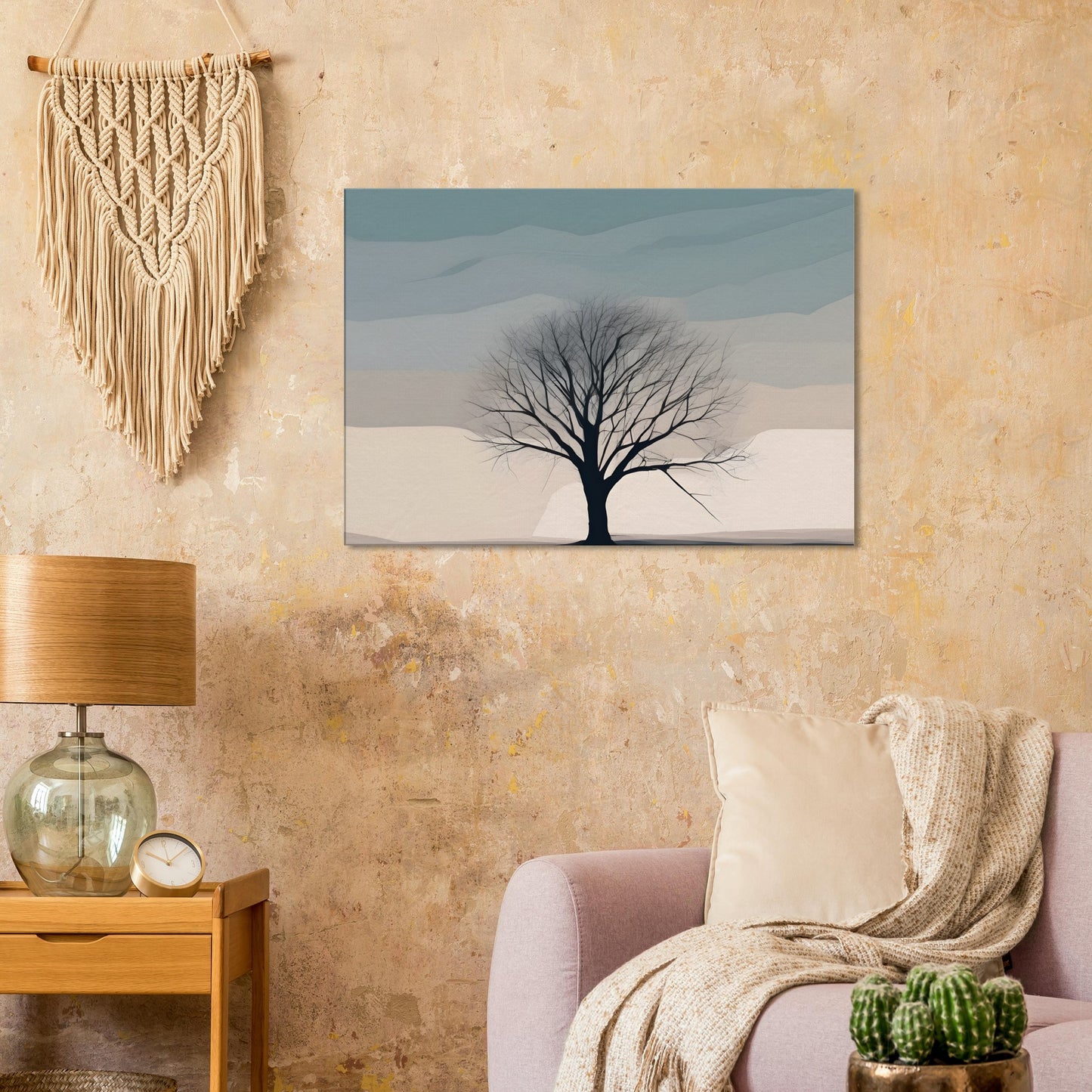 Solitude - Tranquil Tree Abstract Canvas Print