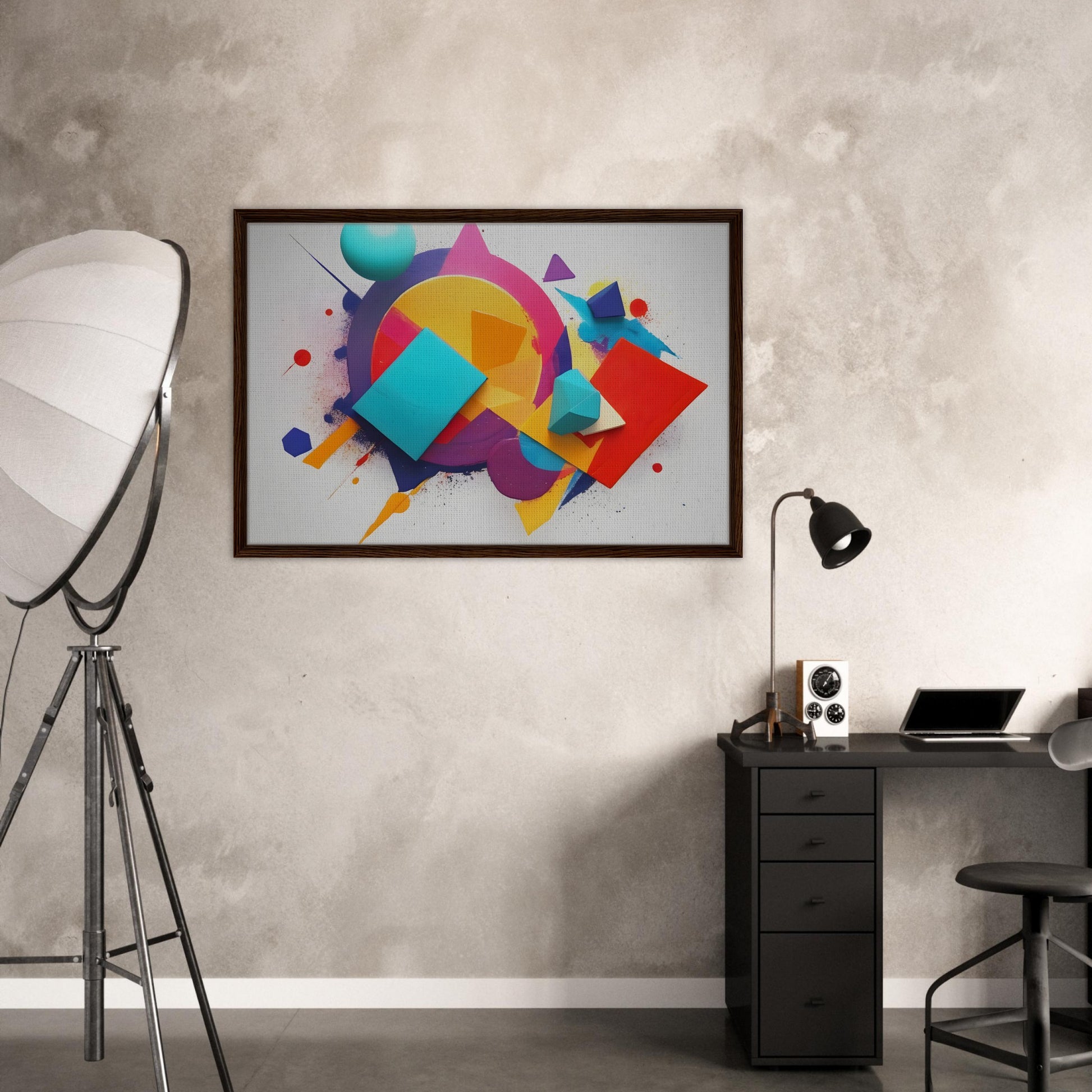 Vibrant Geometric Harmony - Abstract Minimalist Canvas Art