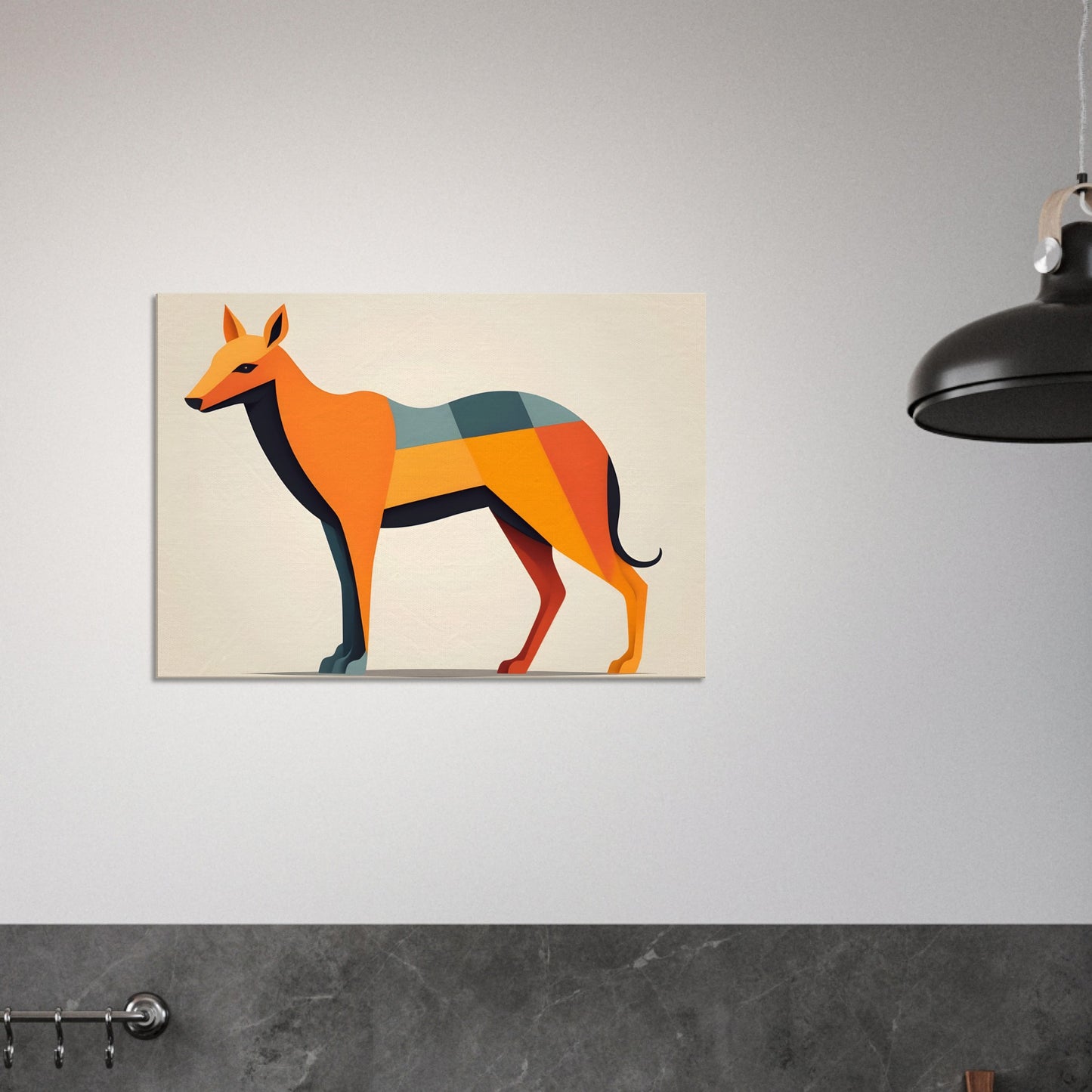 Abstract Canine Beauty - Colorful Geometric Wall Art