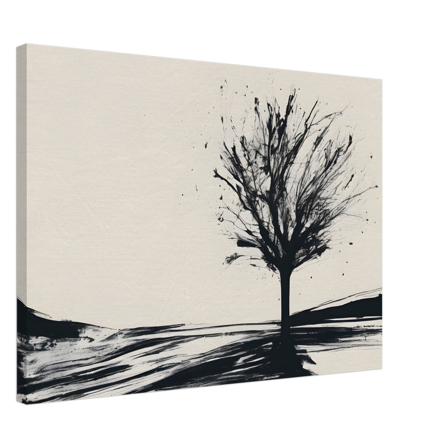 Whispers of Nature - Minimalist Black and White Tree Art