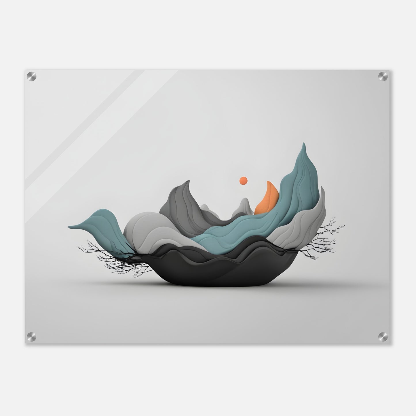 Elegant Wave Acrylic Print: Minimalist Abstract Wall Art