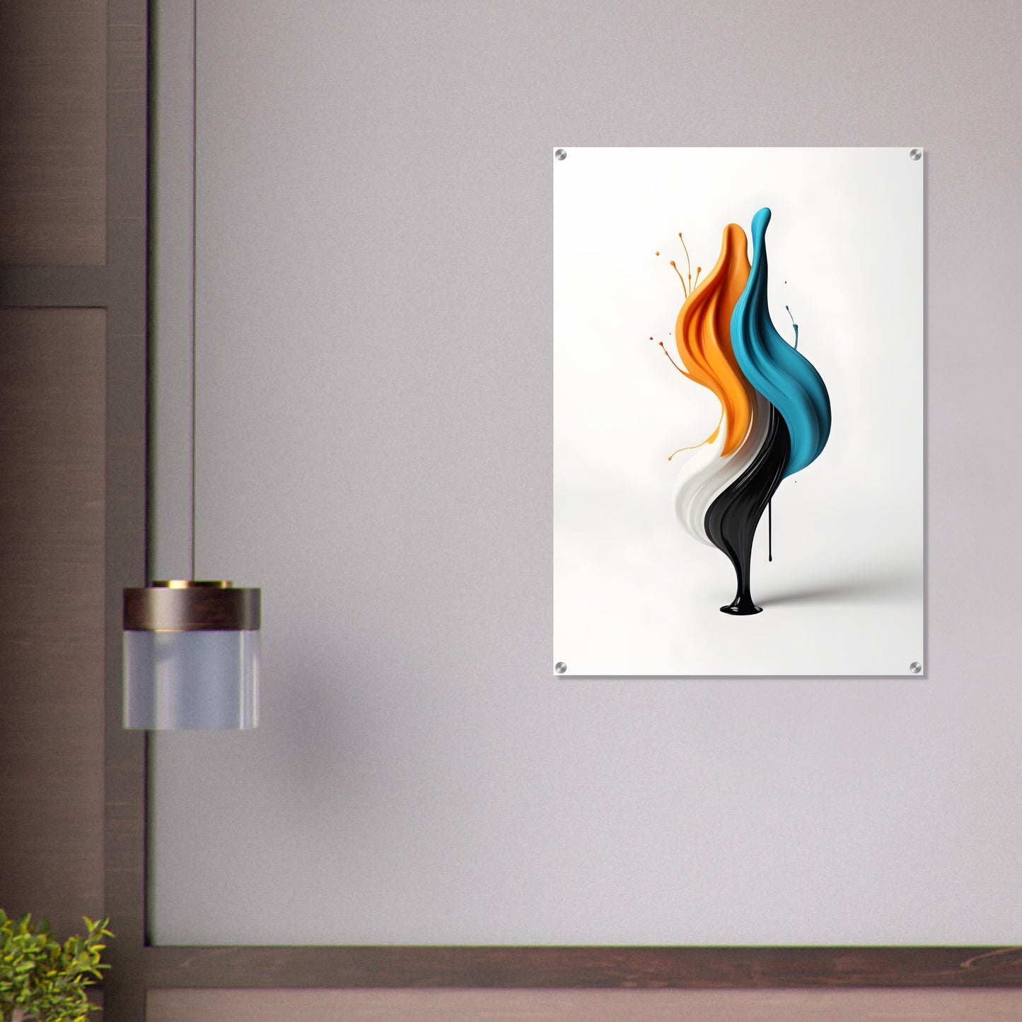 Vibrant Minimalist Abstract Acrylic Print for Modern Decor