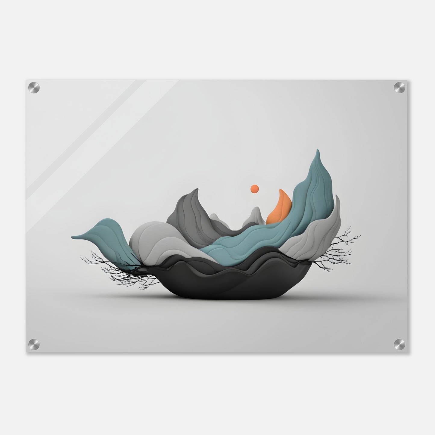 Elegant Wave Acrylic Print: Minimalist Abstract Wall Art