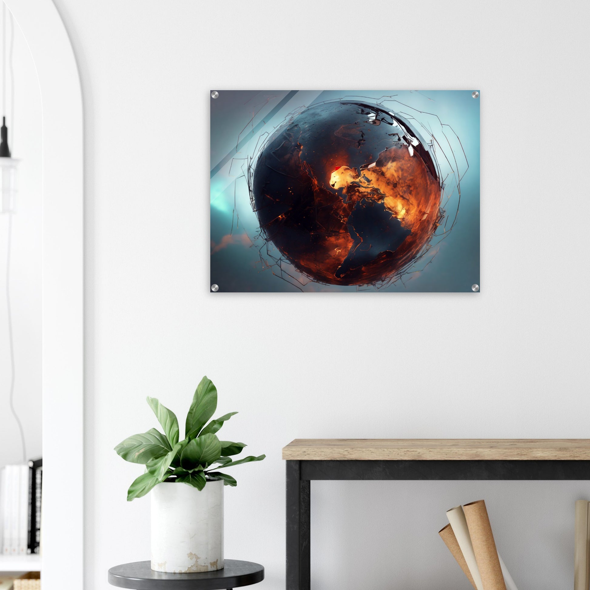 Acrylic print, plexiglass, wall art,Fractured Earth