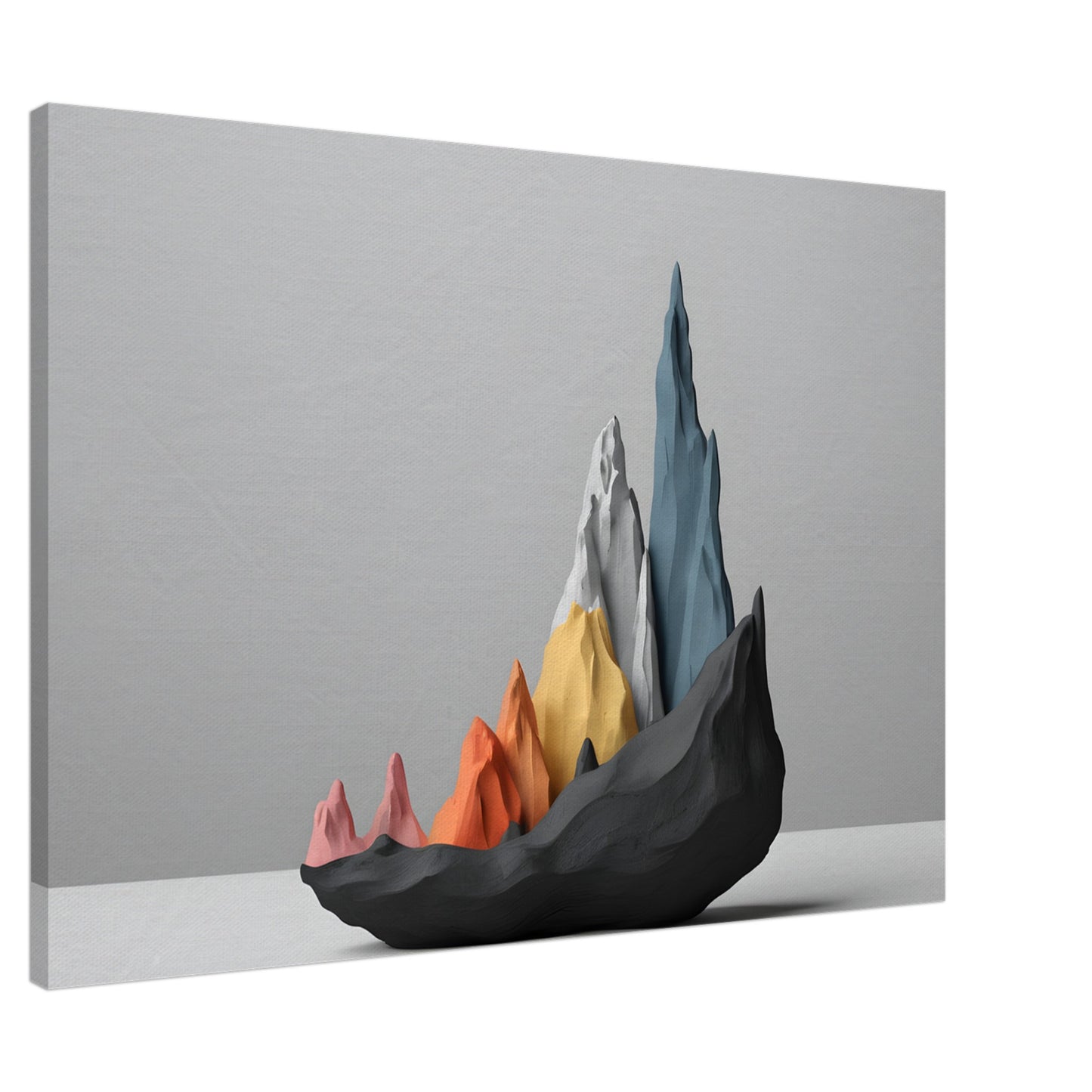 Minimalist Abstract Mountain Sculpture Canvas Print