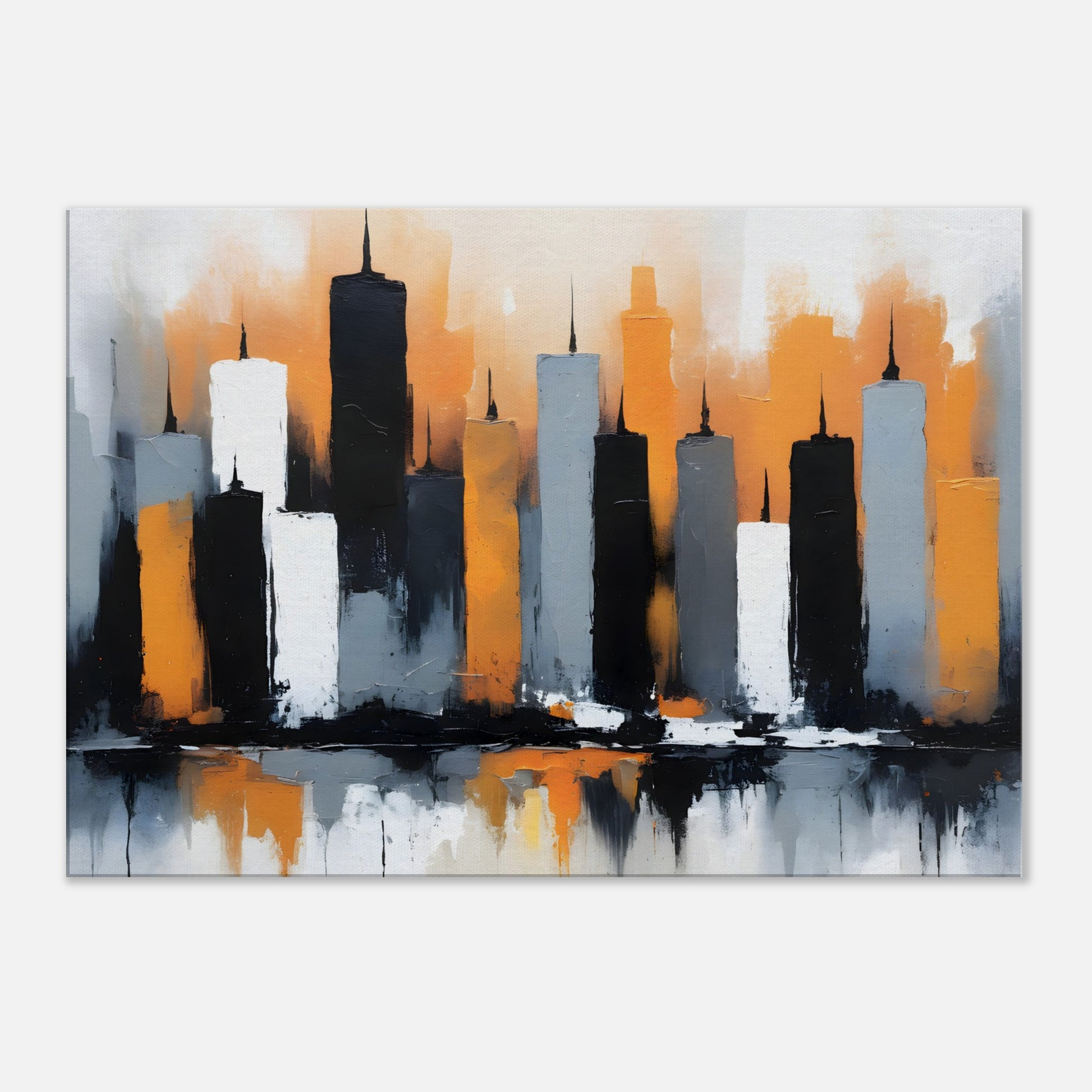 Dreamy Cityscape Hues: Minimalist Canvas Print