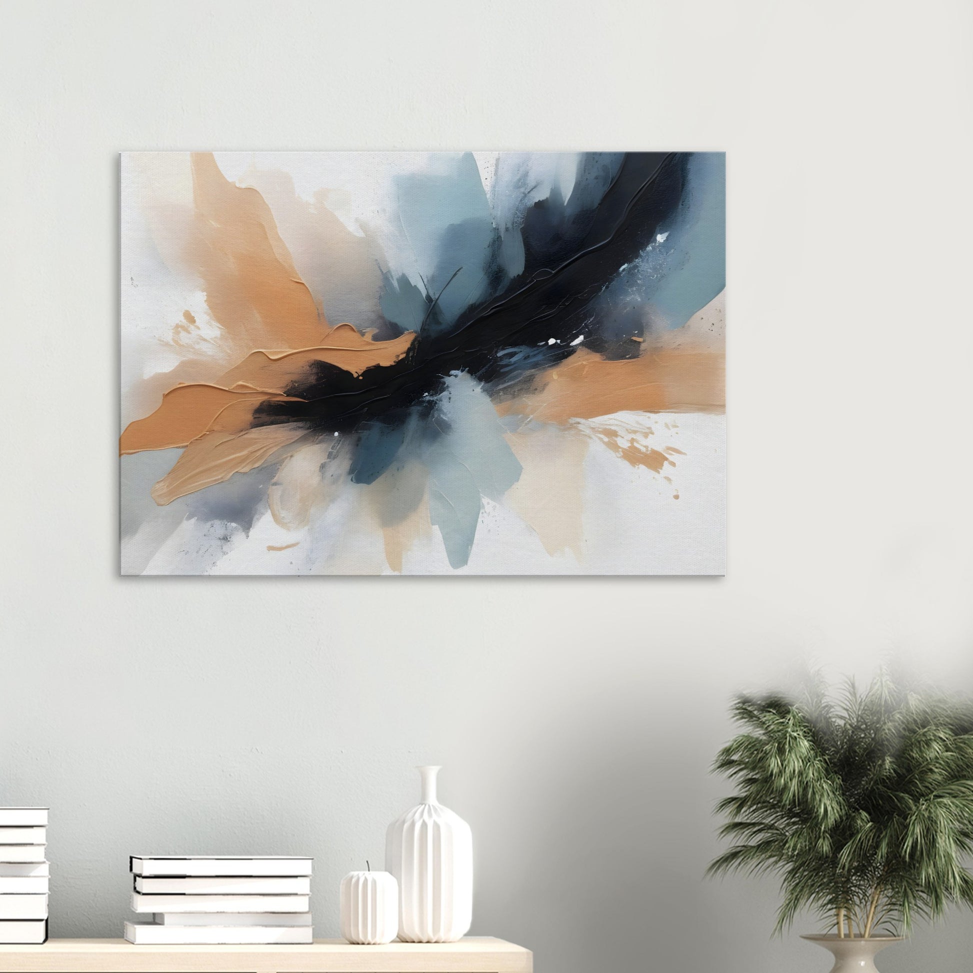 Tranquil Fusion: Minimalist Abstract Canvas Art