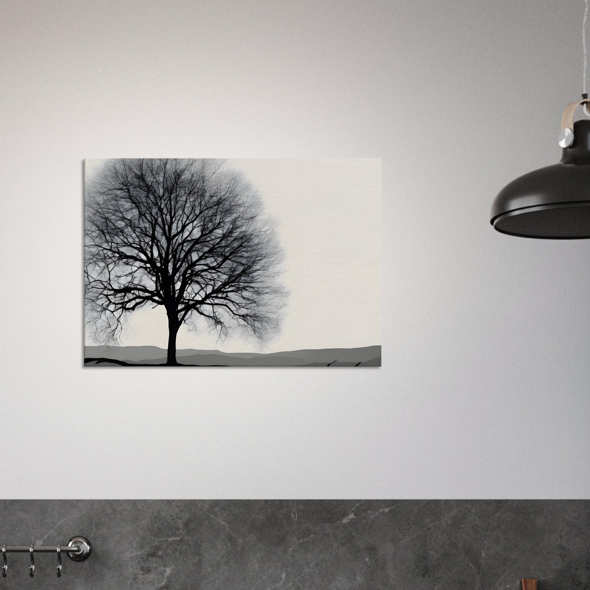 Silhouette Serenade - Minimalist Tree Canvas Print Wall Art