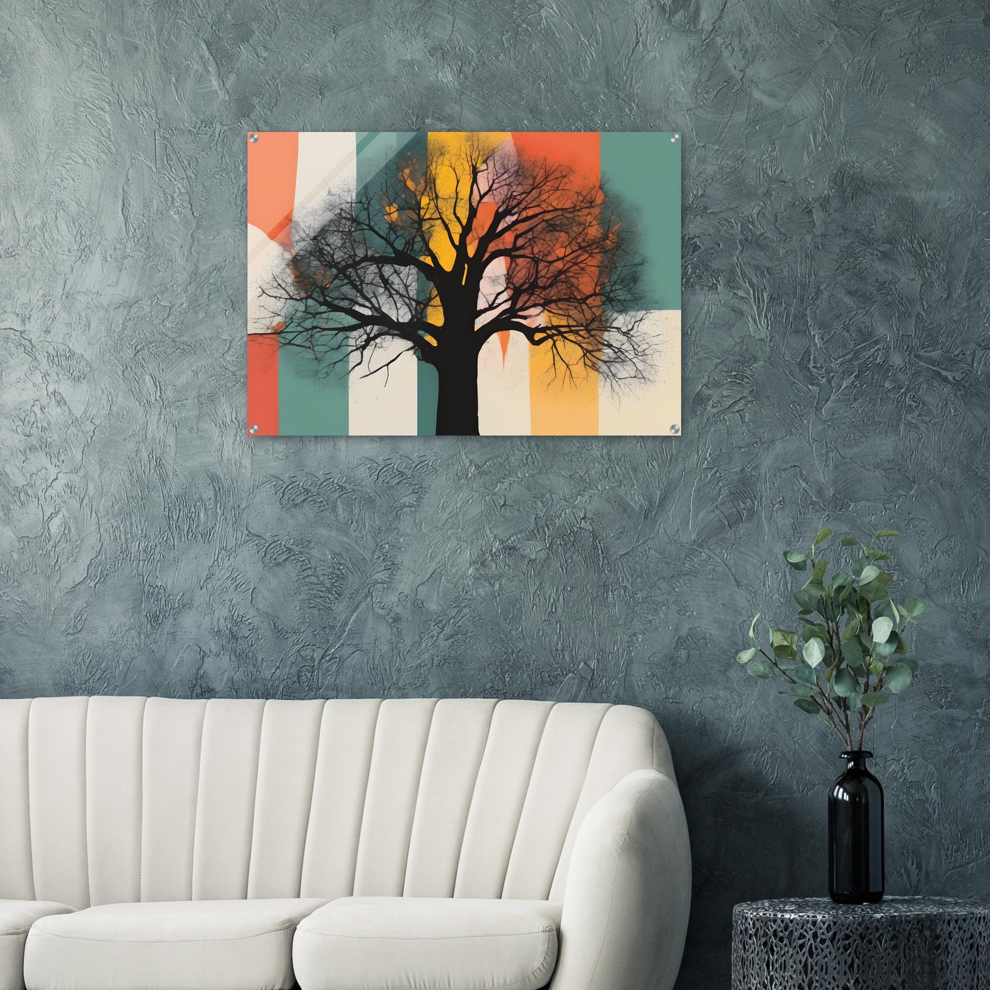 Silhouetted Serenity - Minimalist Abstract Tree Art Print