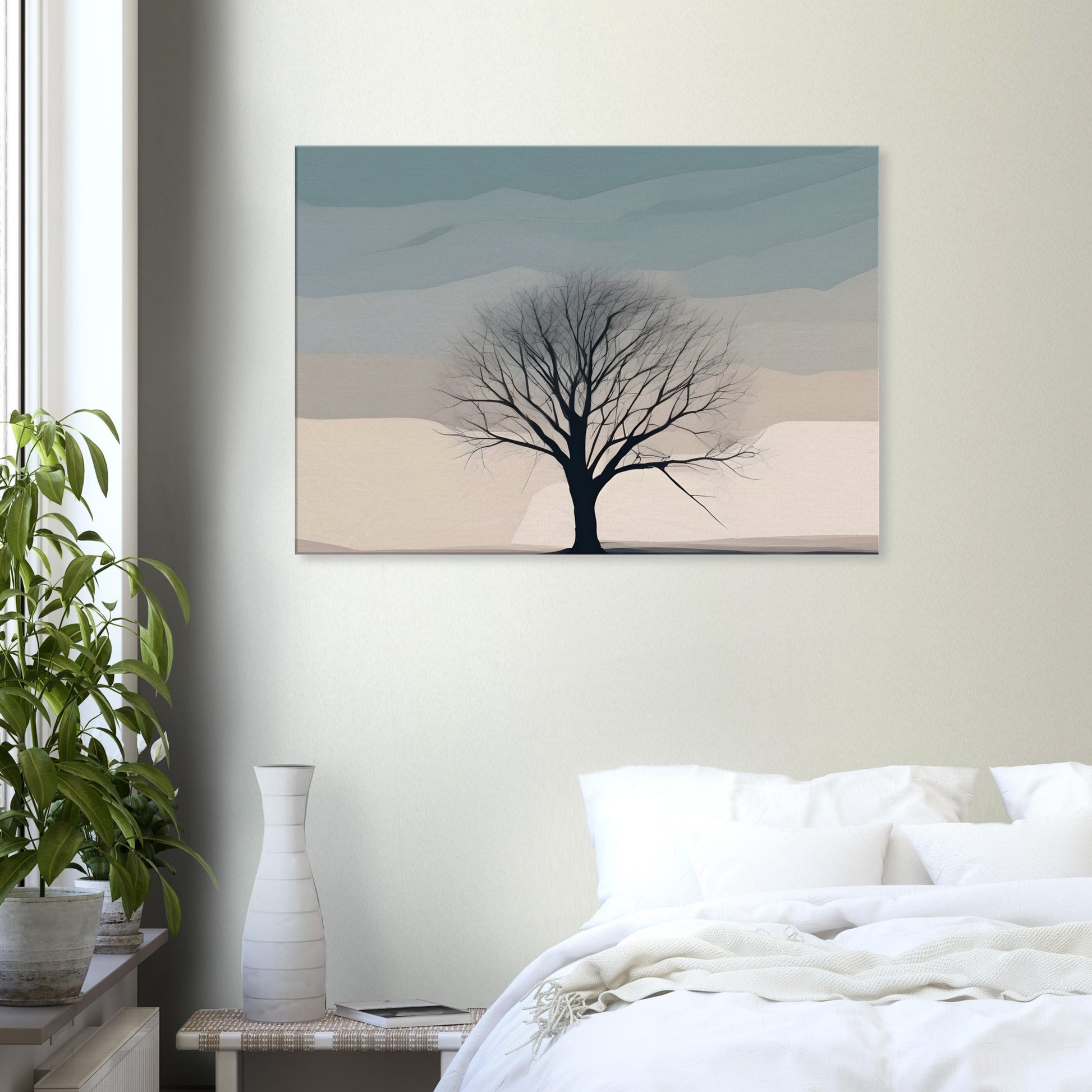 Solitude - Tranquil Tree Abstract Canvas Print