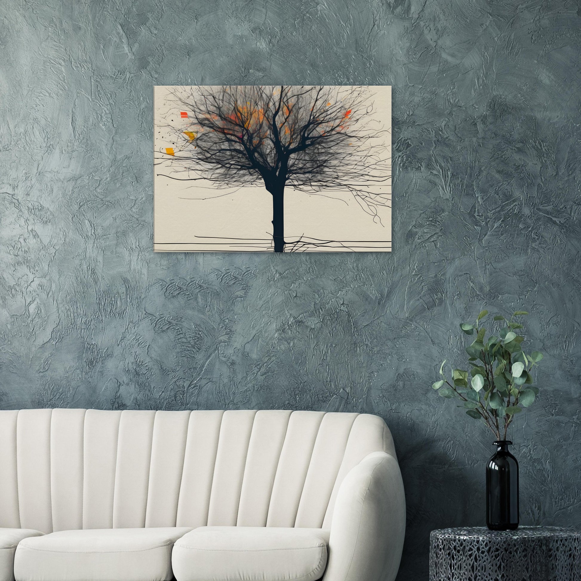 Whimsical Tree Canvas Print - Minimalist Abstract Art