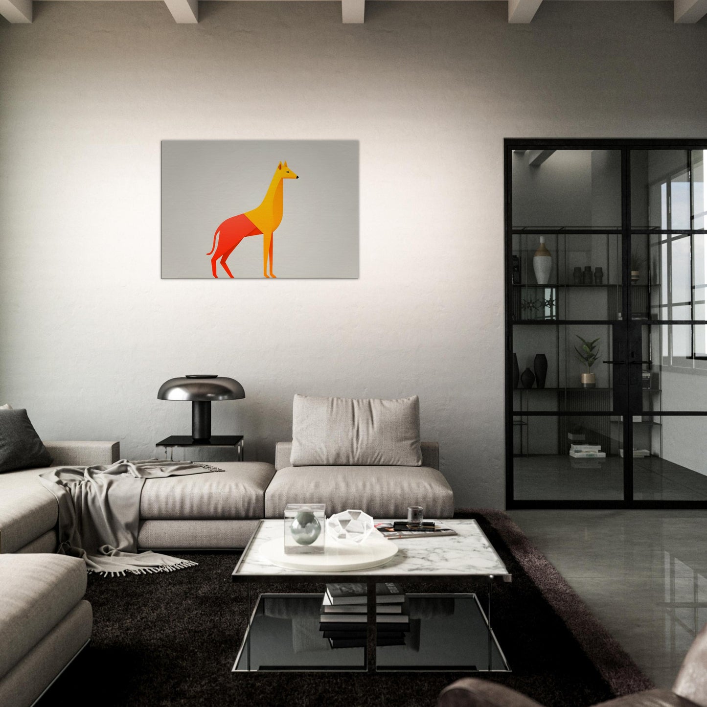 Whimsical Canine - Minimalist Abstract Art for Modern Spaces