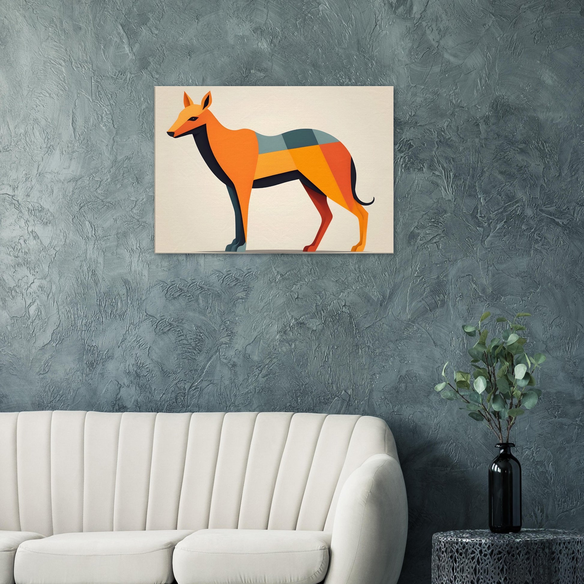 Abstract Canine Beauty - Colorful Geometric Wall Art