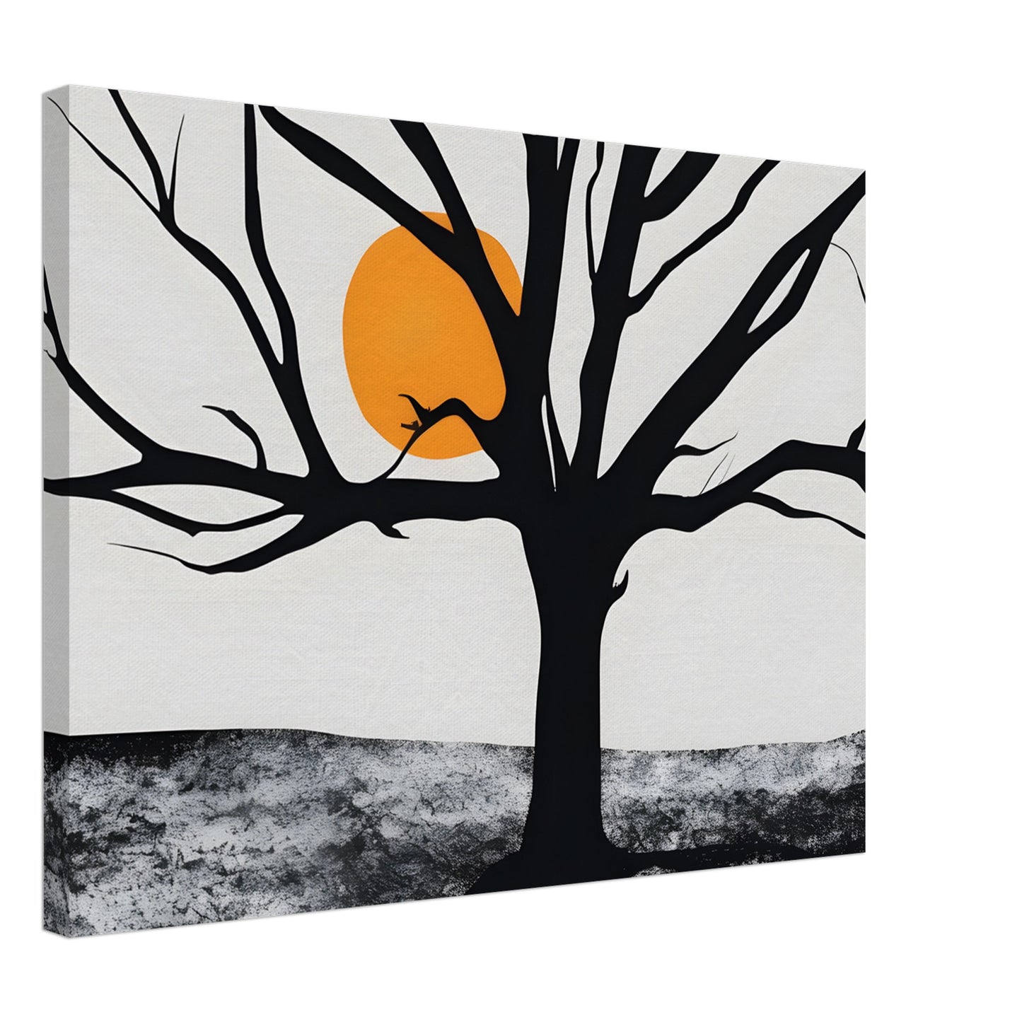 Silhouette Serenity - Minimalist Abstract Tree Art