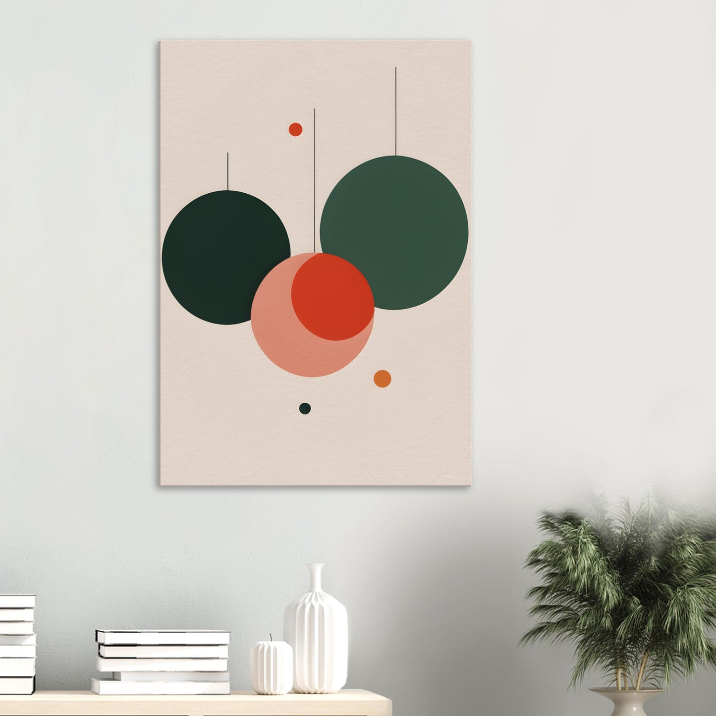 Festive Harmony - Minimalist Christmas Abstract Canvas Art