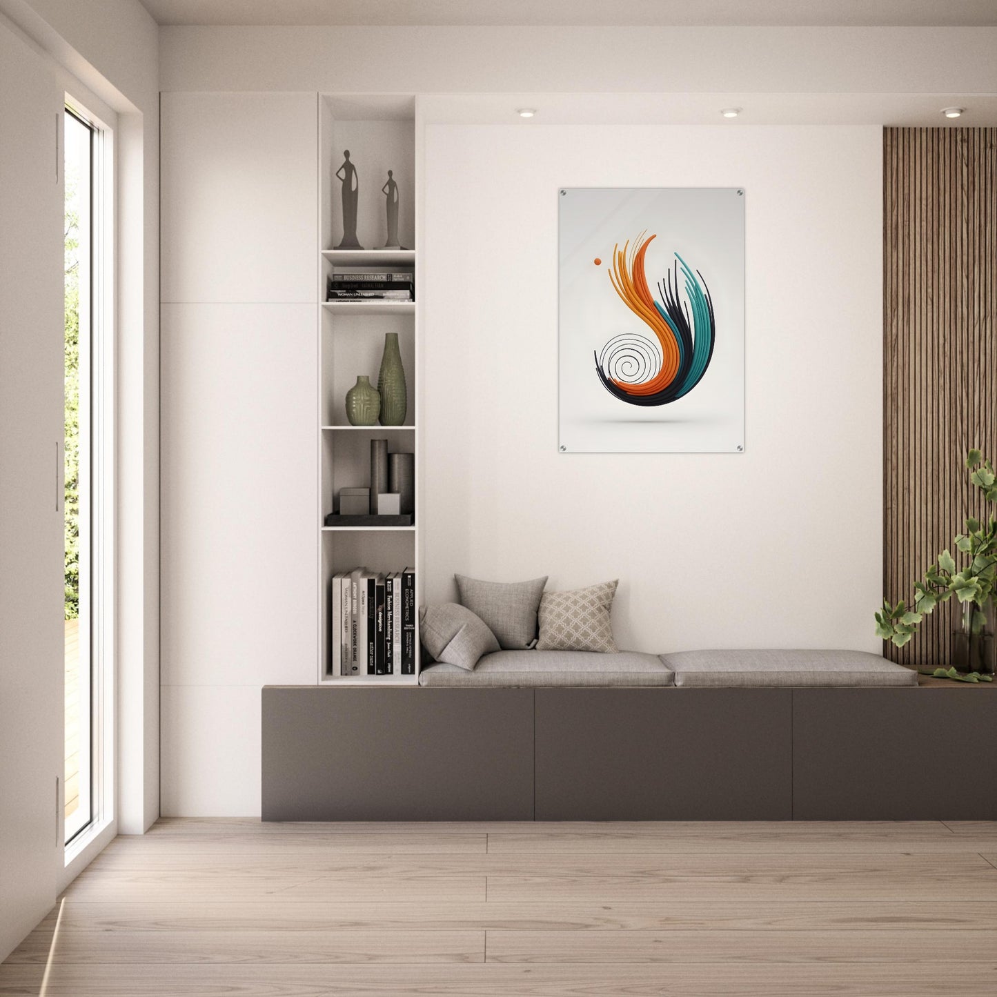 Acrylic glass wall art, Serene Growth: Nature-Inspired Wall Art