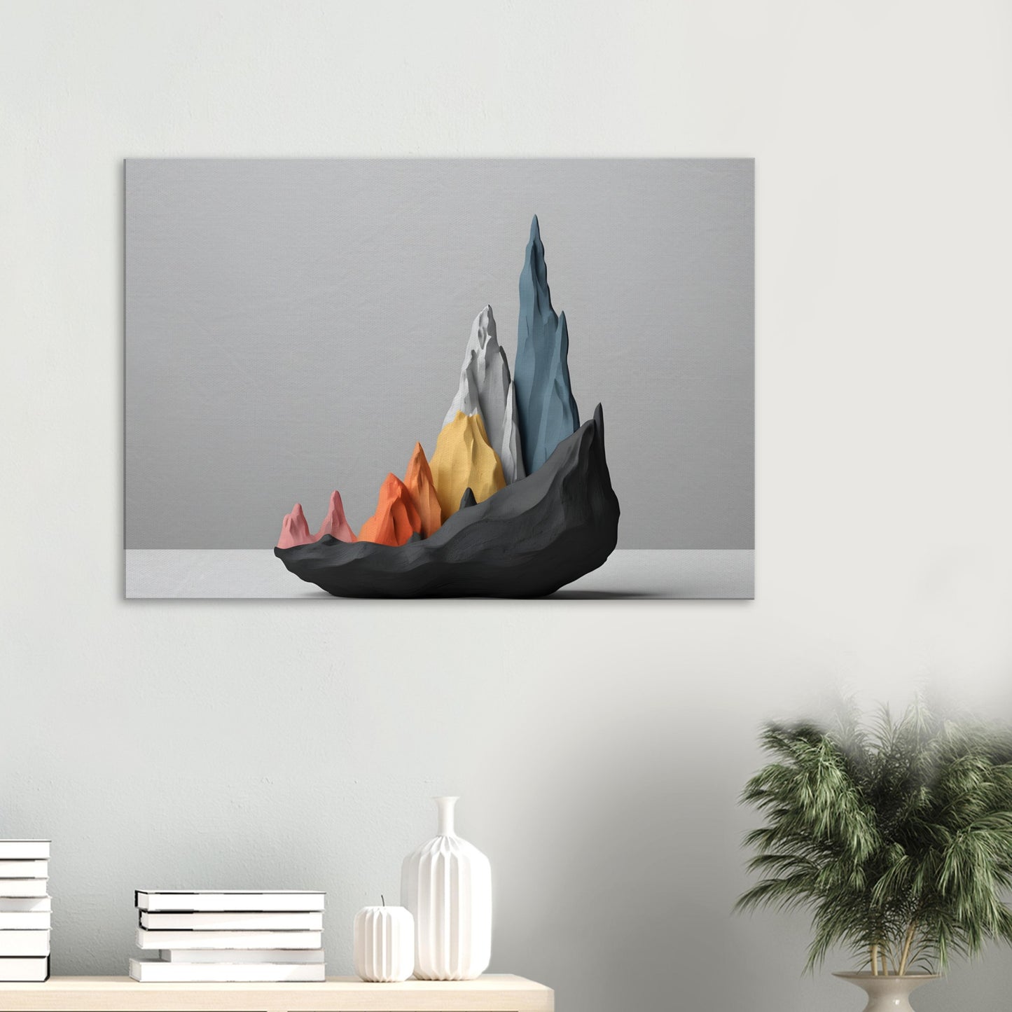 Minimalist Abstract Mountain Sculpture Canvas Print