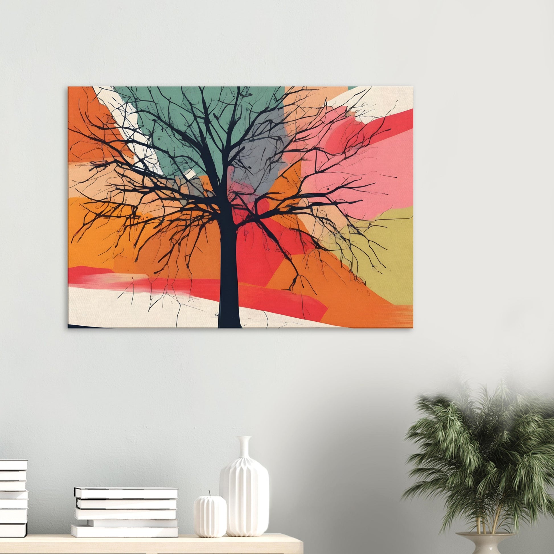 Ethereal Tree Silhouette - Minimalist Abstract Art for Modern Spaces