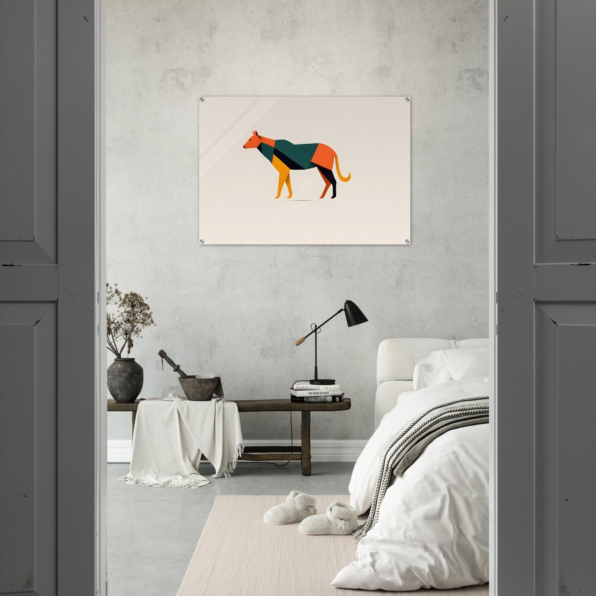 Geometric Hound - Minimalist Abstract Acrylic Art Print