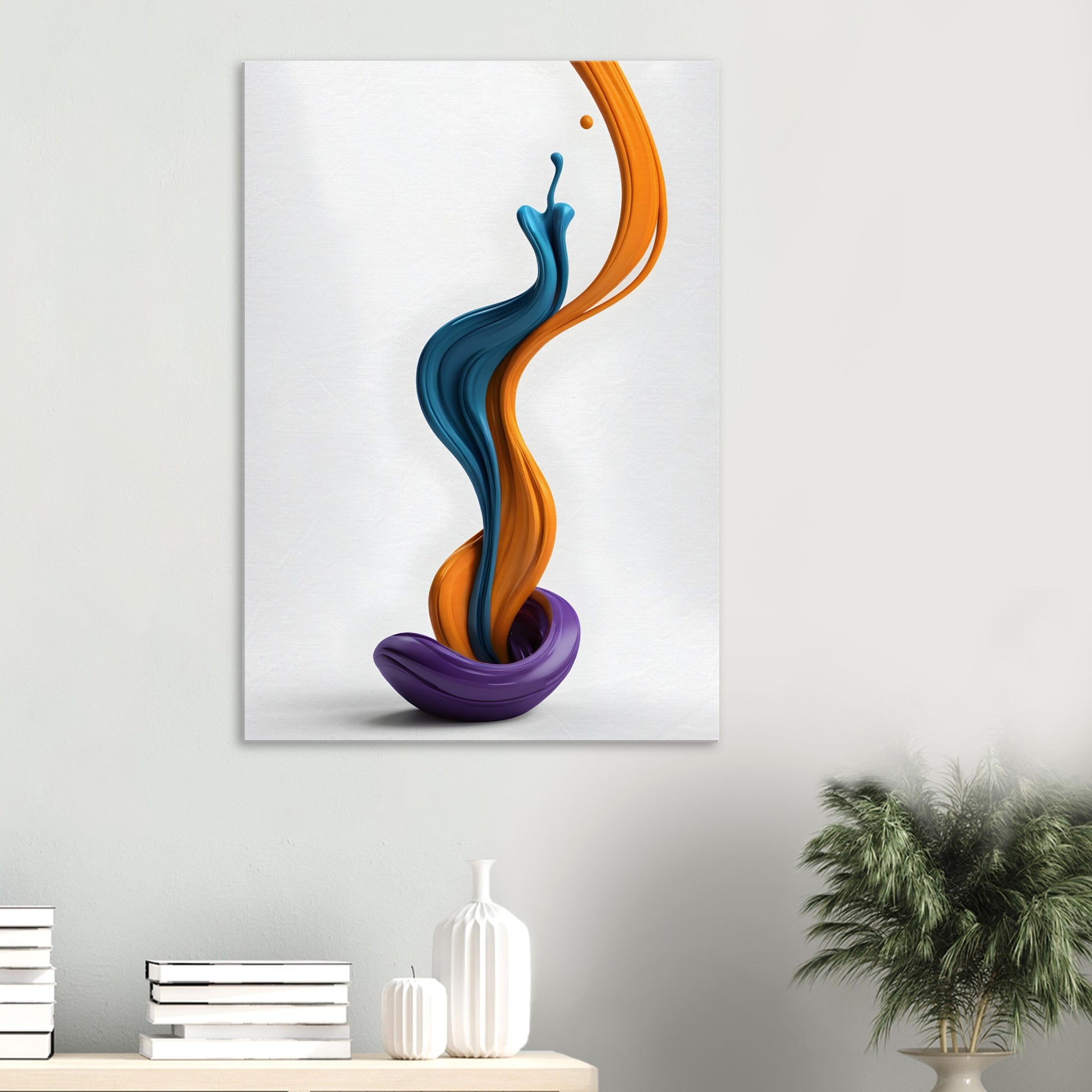 Vibrant Flowing Colors Canvas Print - Minimalist Abstract Art