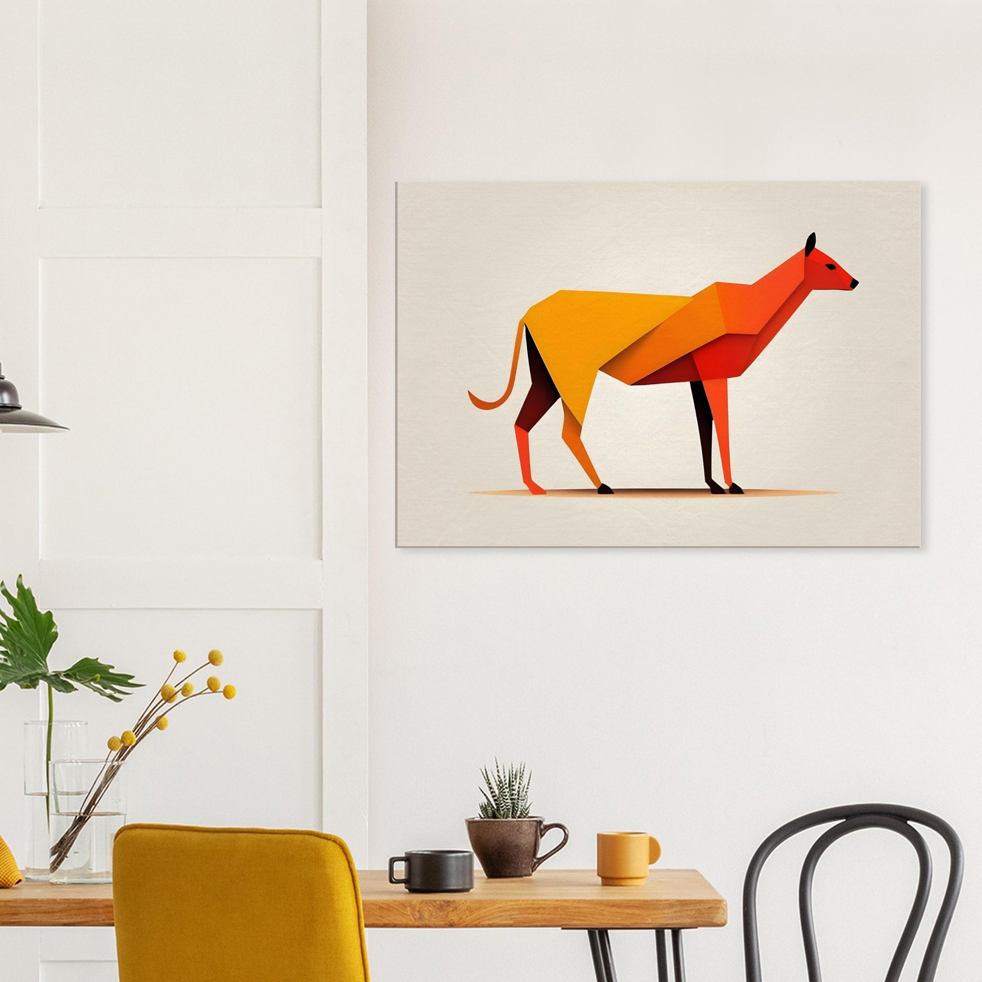 Feline Form - Vibrant Minimalist Animal Wall Art Canvas Print