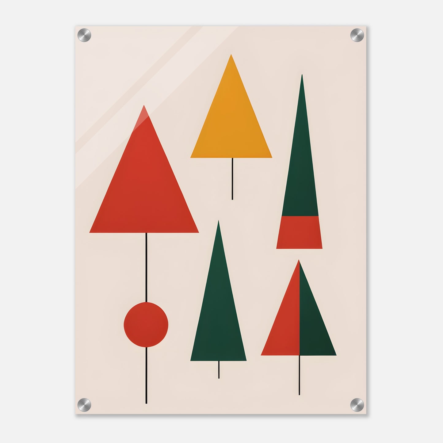 Evergreen Harmony - Abstract Christmas Minimalist Wall Art