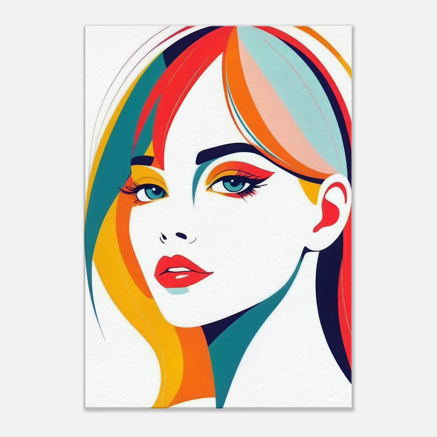 Vibrant Portrait - Bold Minimalist Abstract Wall Art