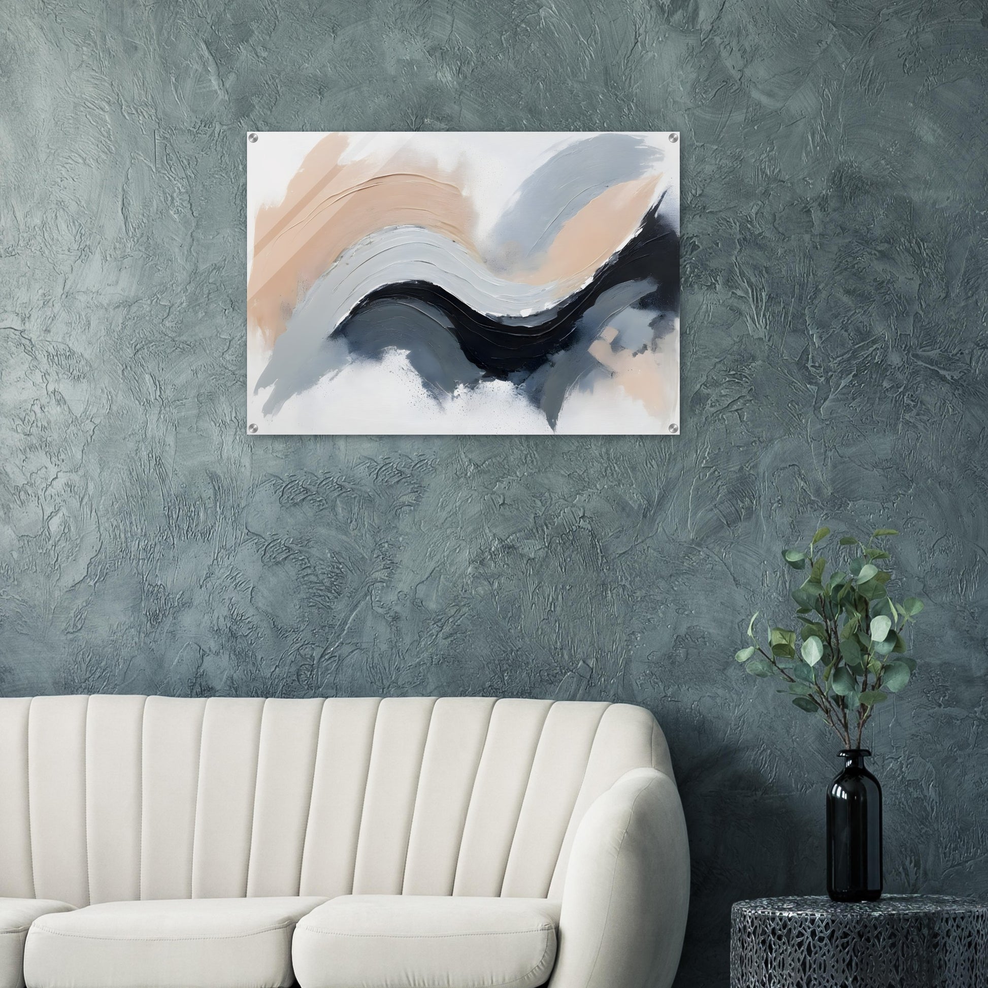 Elegant Wavescape: Abstract Acrylic Wall Art