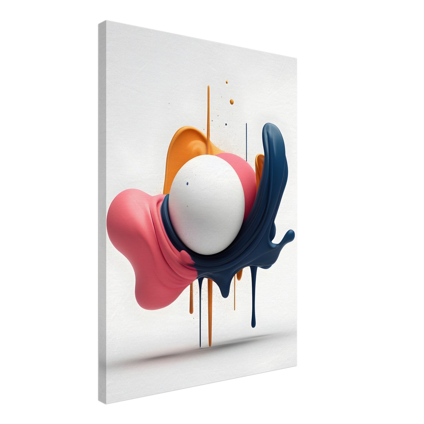 Minimalist Abstract Canvas Print Art with Colorful Swirls