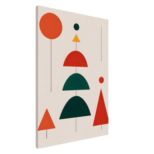 Geometric Christmas Melody - Minimalist Canvas Print