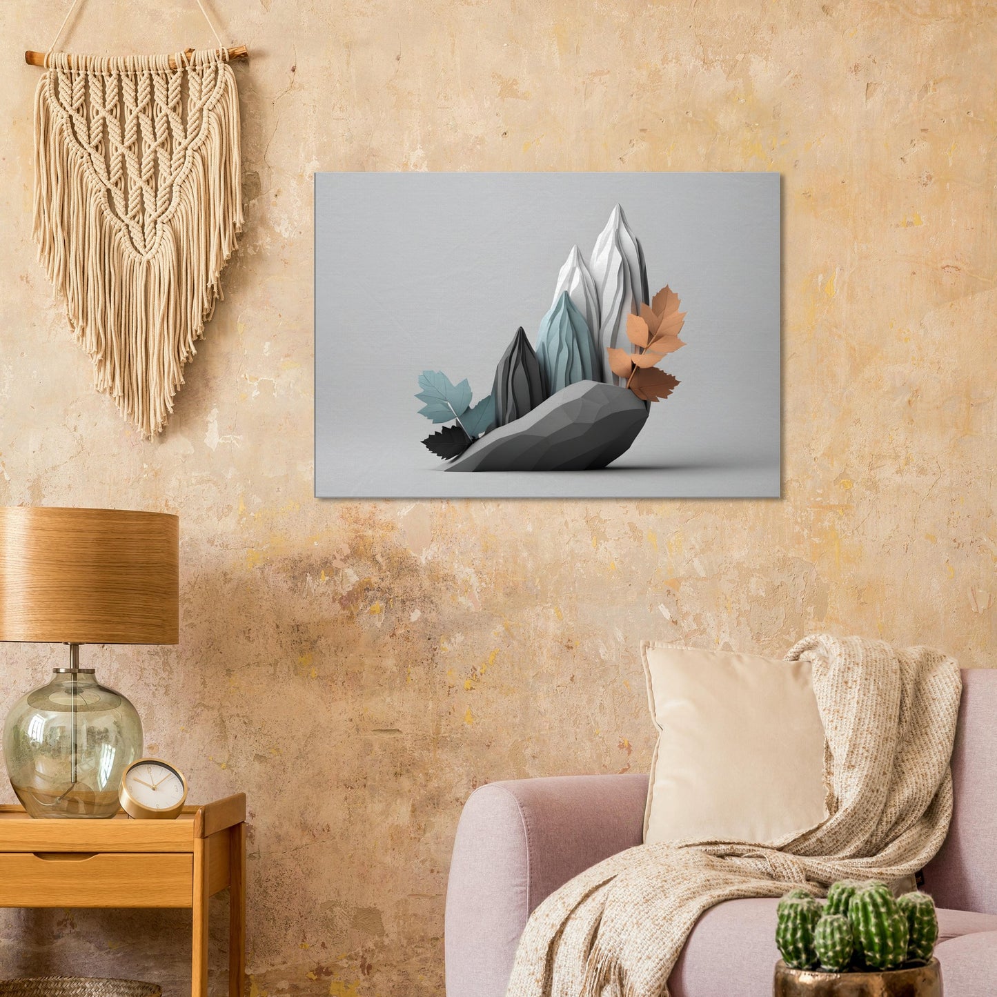 Minimalist Abstract Mountain Landscape Canvas Print Art